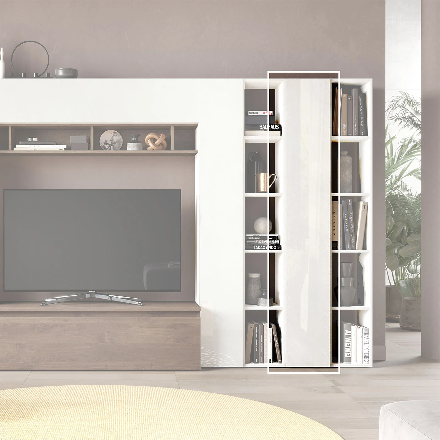 colonna stretta bianca lucido