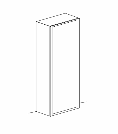 Elegante Colonna larga a terra ad un'anta, frontale con telaio