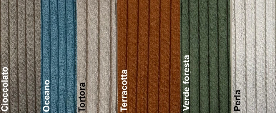 Letto matrimoniale Armonia, velluto a coste Oceano, 160x195