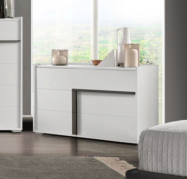 Comò Garda con 3 cassetti in finitura Noce bianco