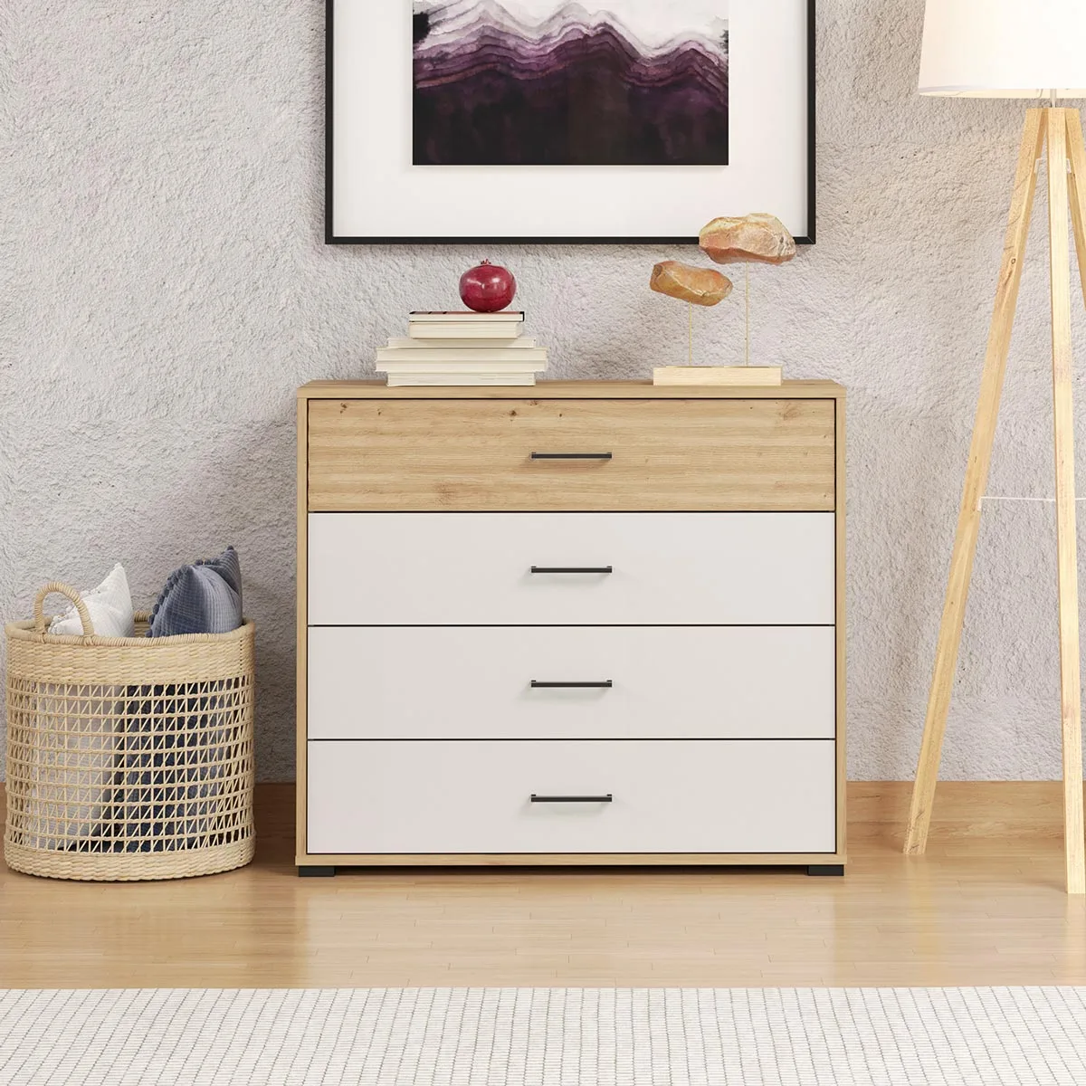 comò effetto cannettato