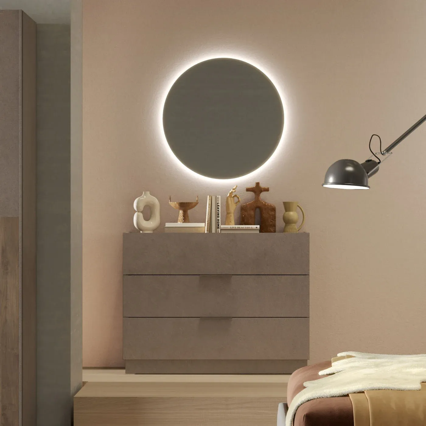 camera tortora e bronzo