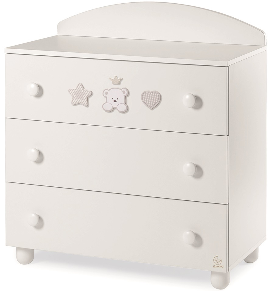 Culla Baloo con ruote, bianca con decori