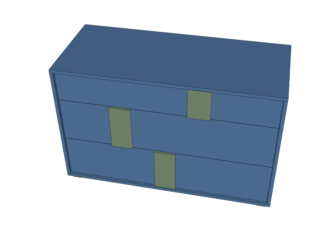 com&ograve; moderno laccato blu