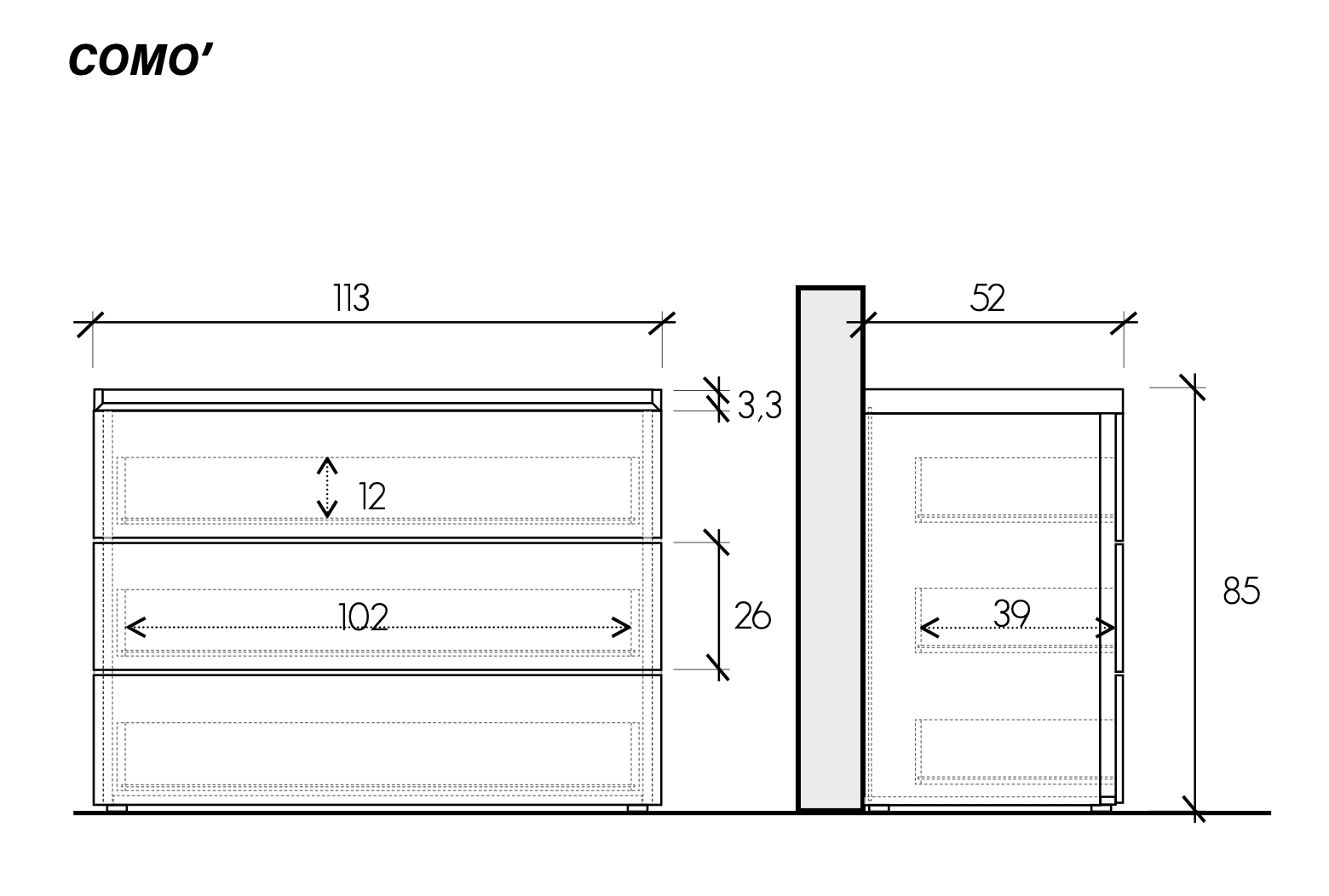 Camera matrimoniale con armadio battente, letto e coppia comodini