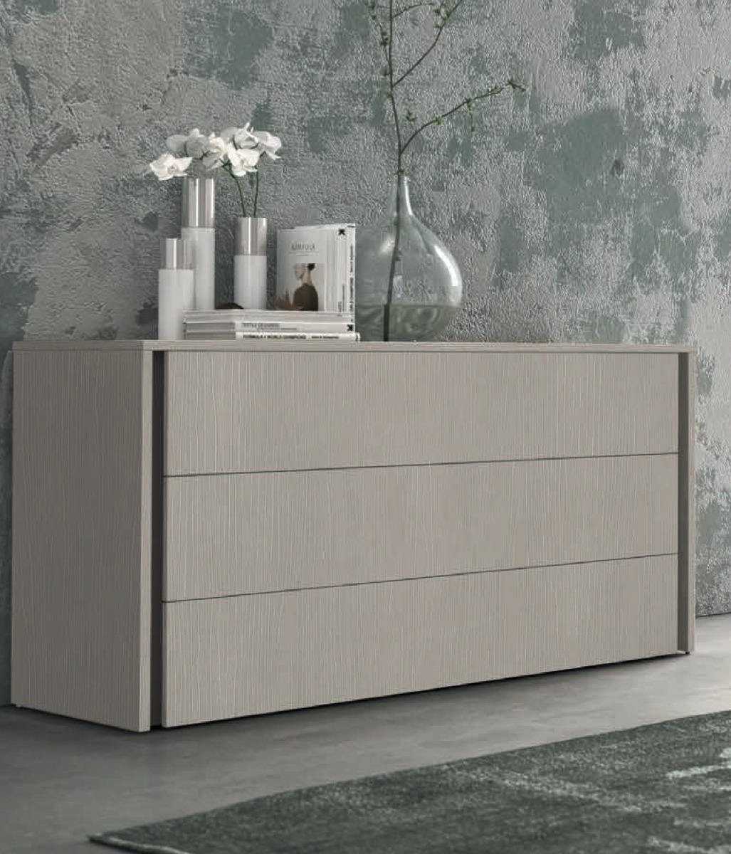 Offerta comò moderno 3 cassetti in finitura Rovere dorian