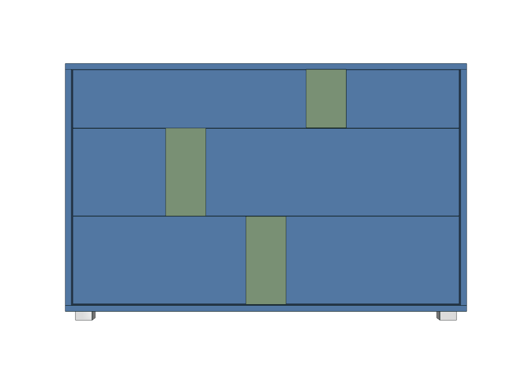 com&ograve; moderno laccato blu