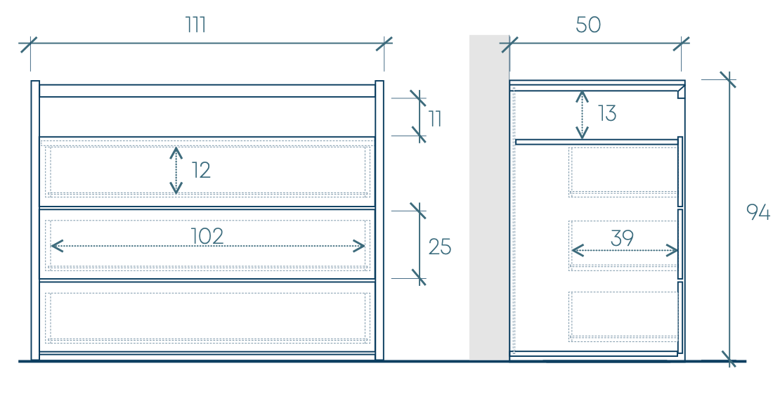comò bianco con vano