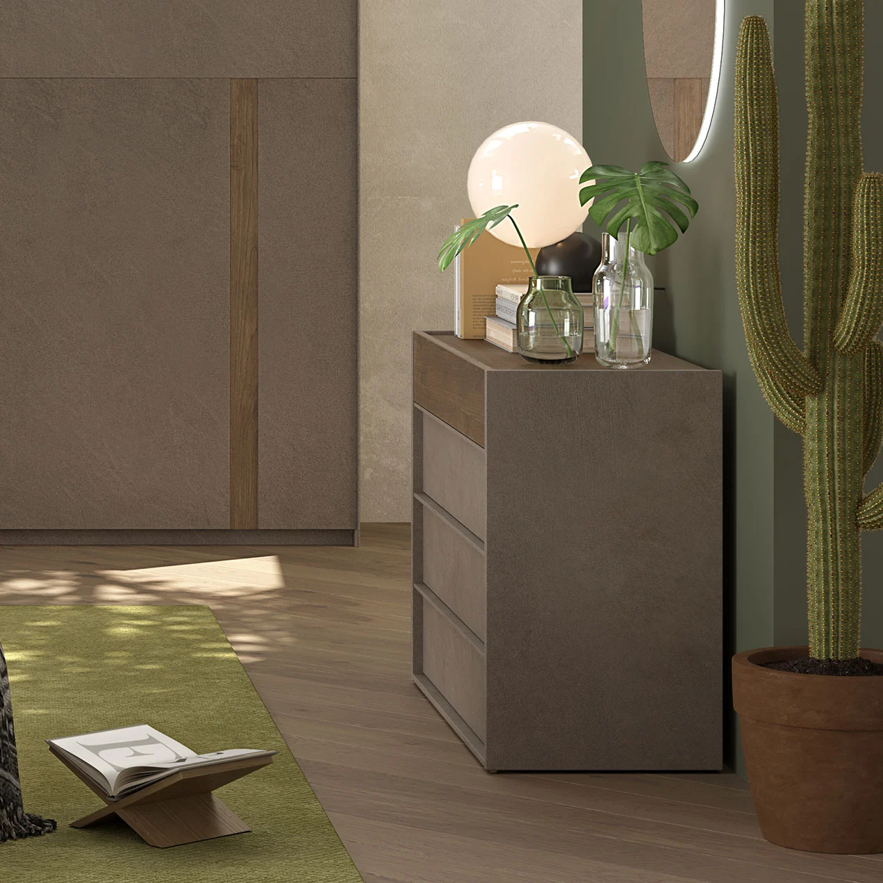 comò bronzo moderno