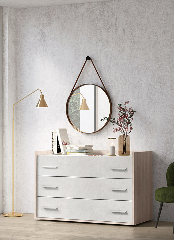 Camera matrimoniale scontata completa in Noce brina e Cemento artico