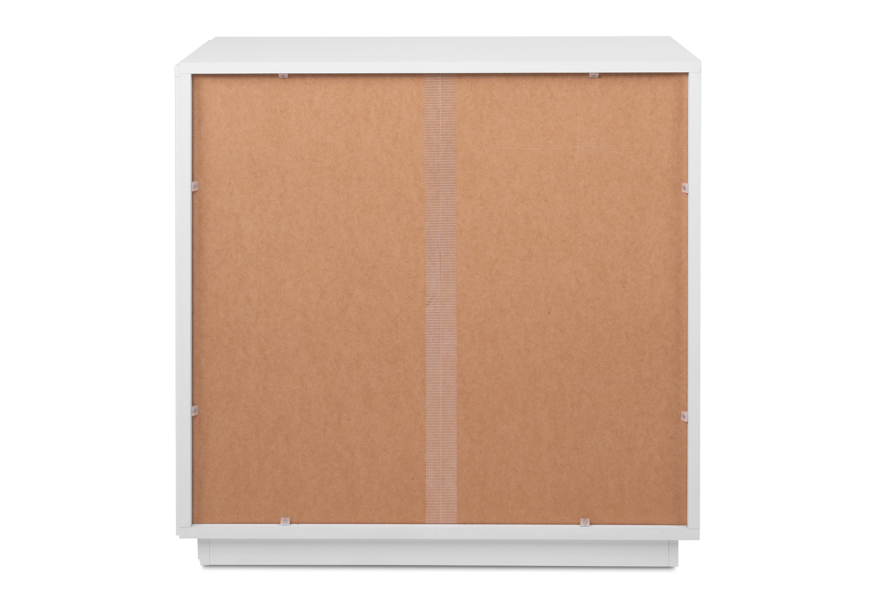 Cassettiera Kara bianca 3 cassetti con frontali effetto Rafia bianca