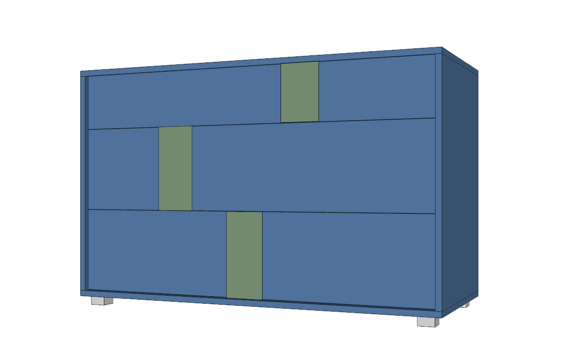 comò moderno laccato blu