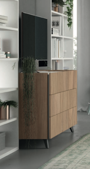 Comò noce gold, 3 cassetti