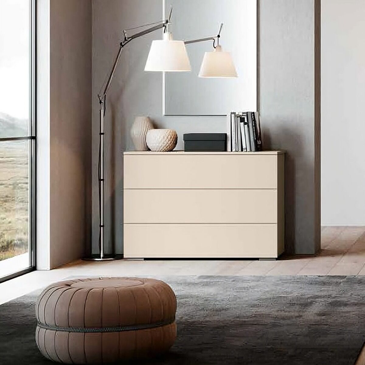 Camera moderna orzo e noce biondo