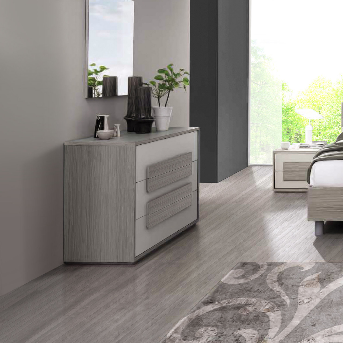 comò cenere e grigio