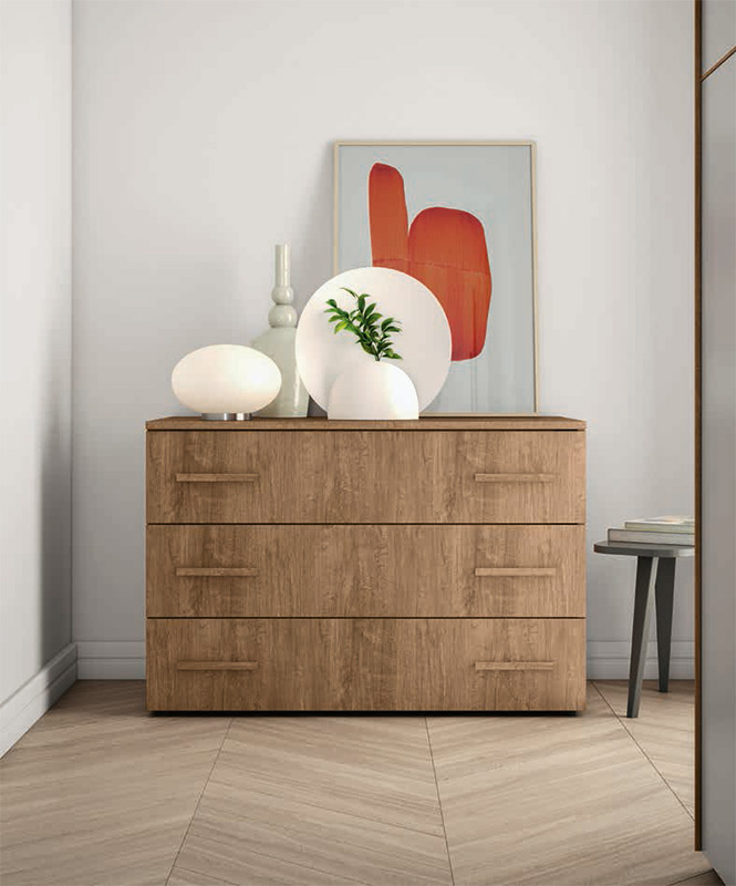 Camera matrimoniale Rovere cognac e Grigio dorian con armadio scorrevole