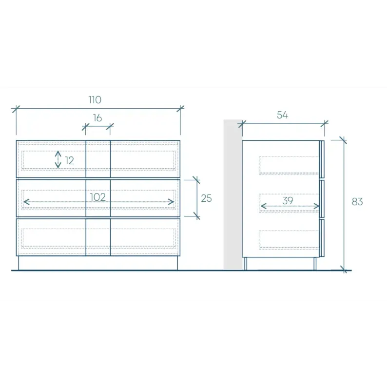 Cameretta Ardesia con letto una piazza e mezza, collezione Mondo Zenzero Shop