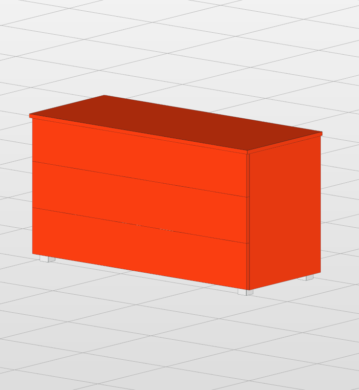 comò laccato arancione