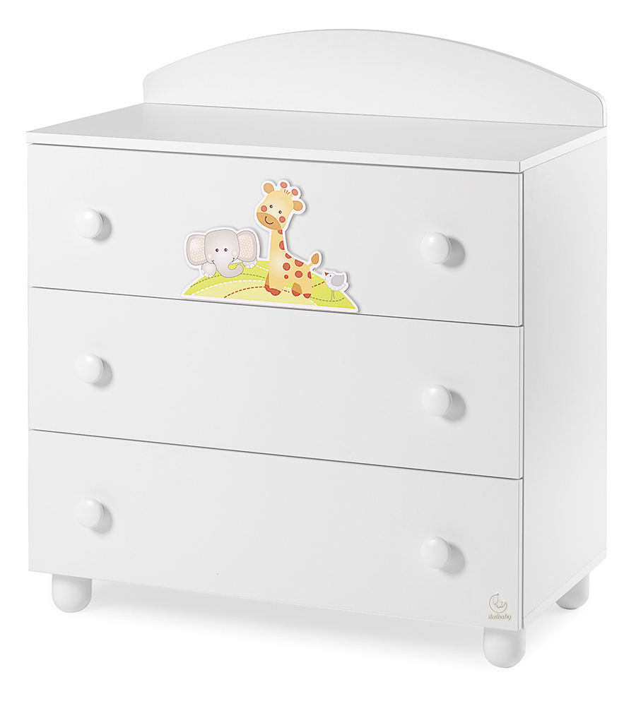 Culla neonati Melman bianca  con ruote e decori colorati