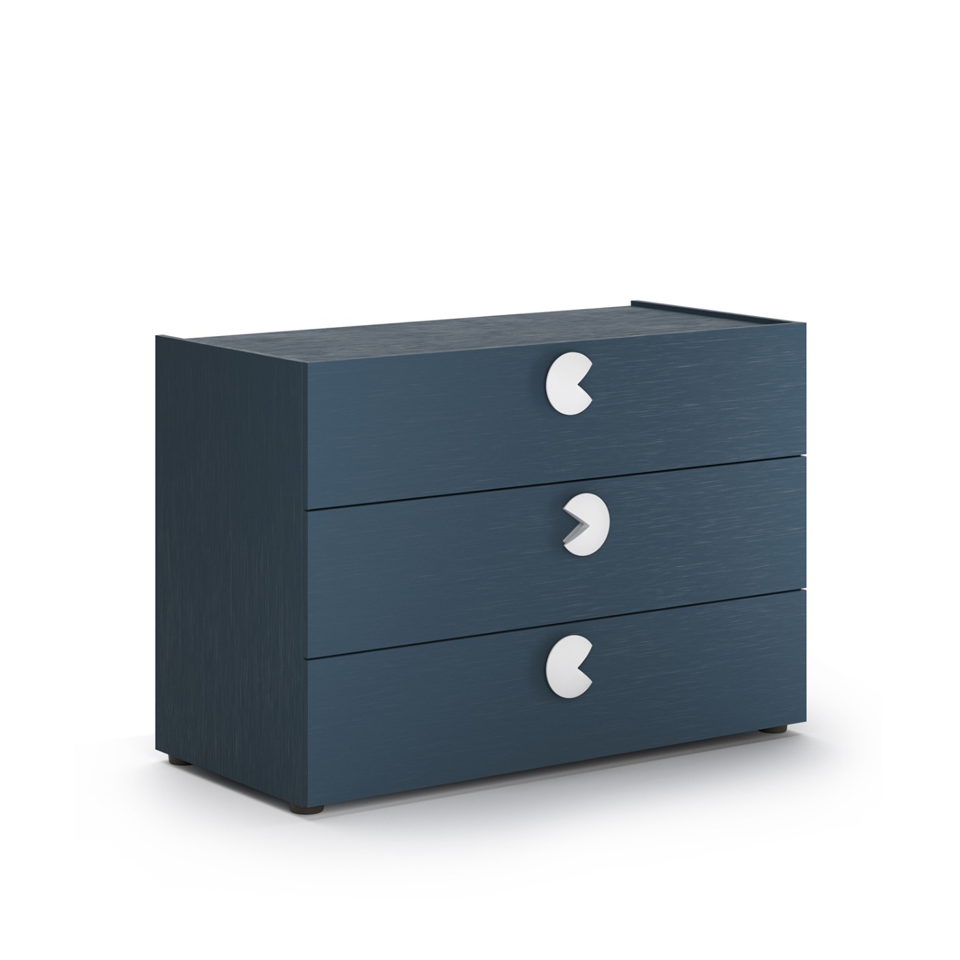 Comò 3 cassetti per camerette, Blu navy, L.110