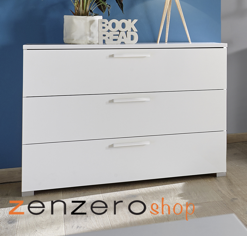 Cameretta moderna con letto in ecopelle e armadio vertigo bianco