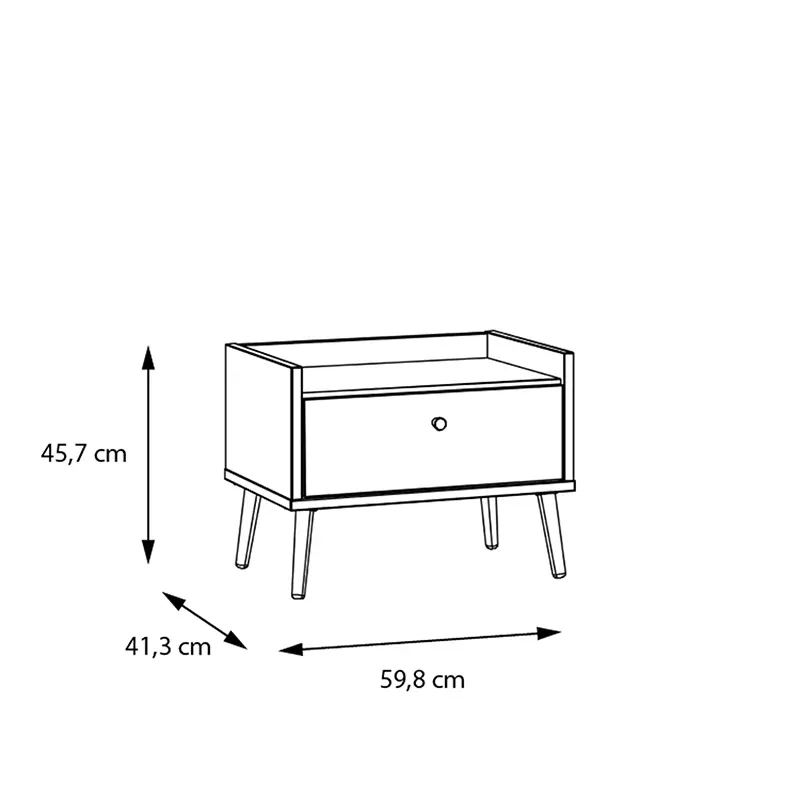 comodino 1 cassetto agave