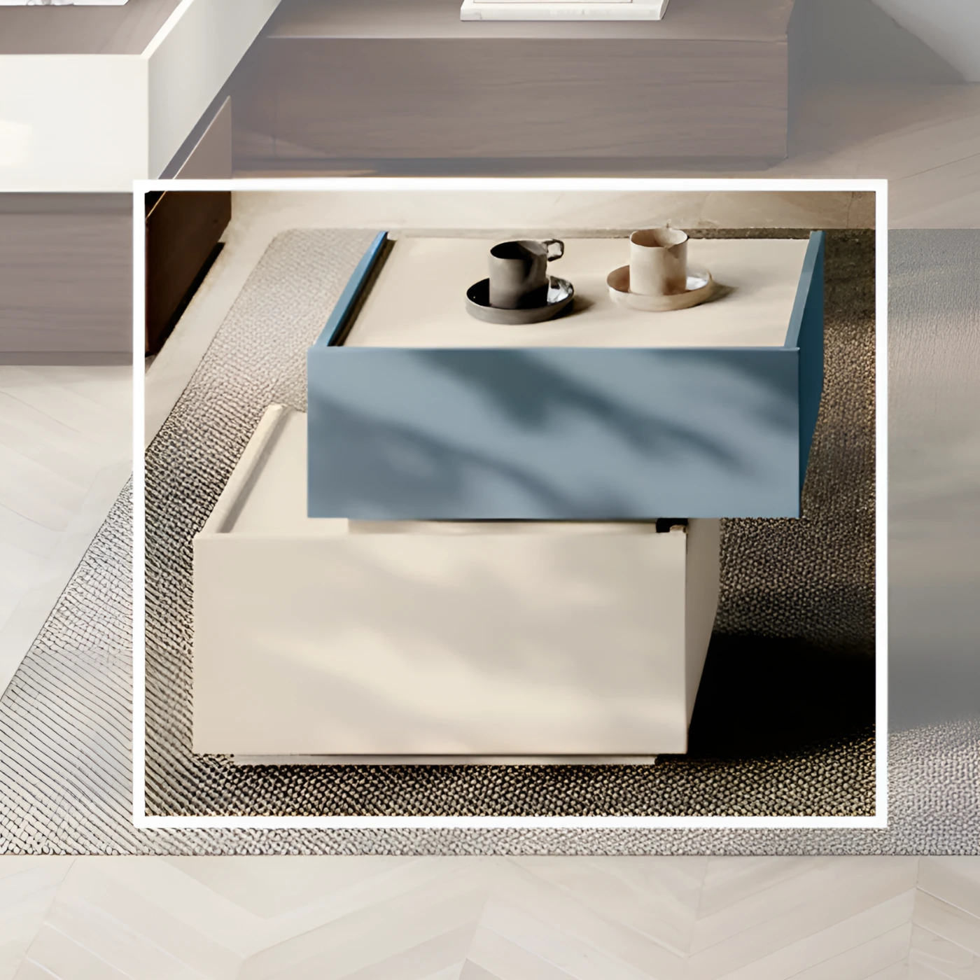 comodini azzurri e orzo