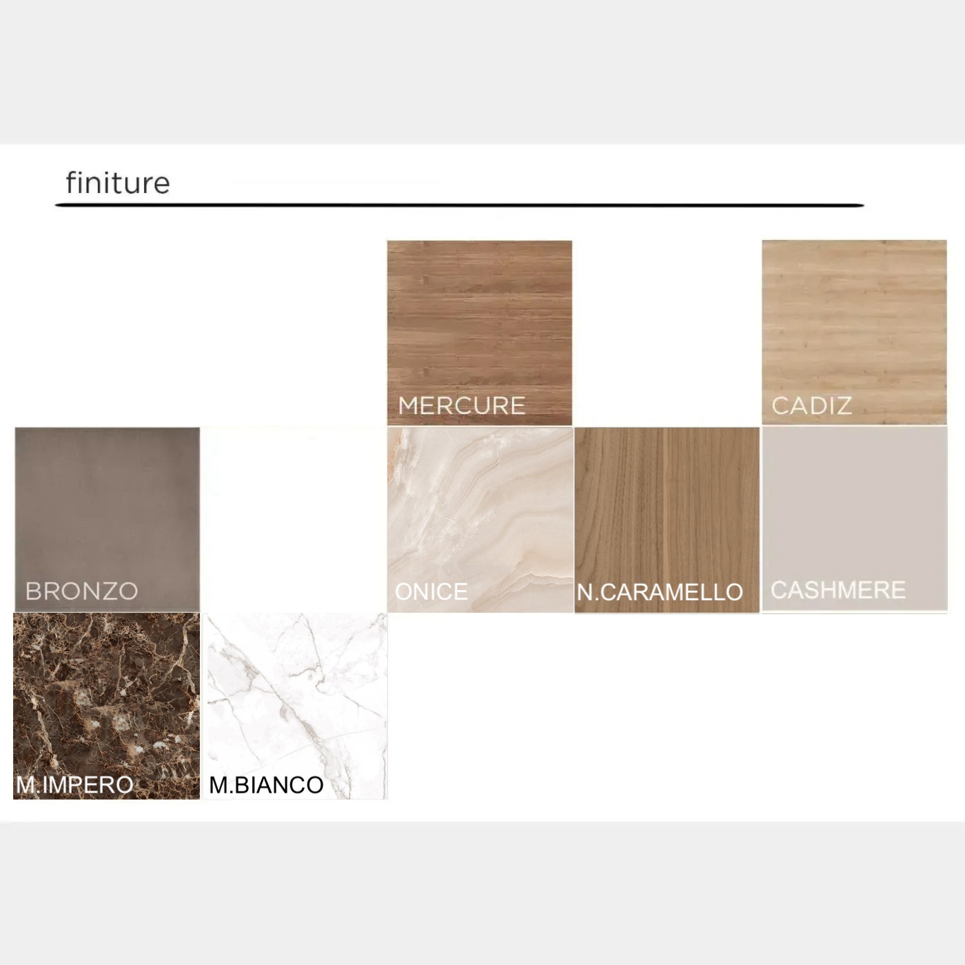 Comodino a 2 cassetti, finitura Mercure e Onice beige, L.55