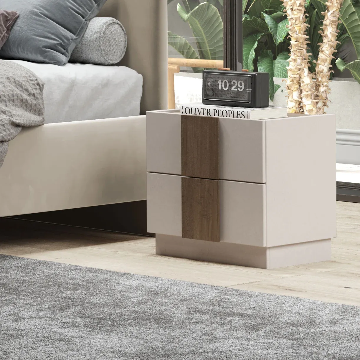 Cameretta con armadio porta tv, letto 1 piazza e mezza e comodino