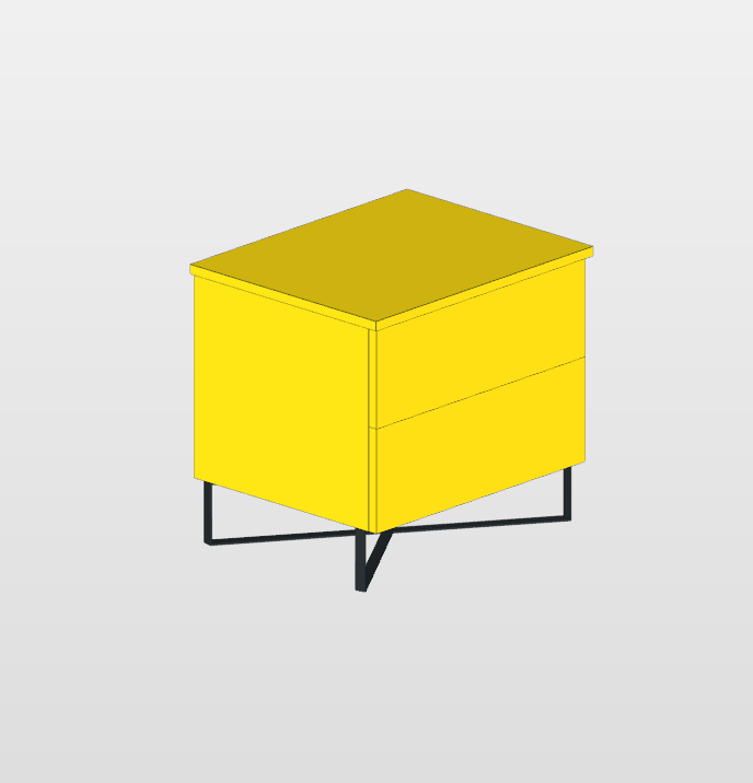 comodino laccato giallo