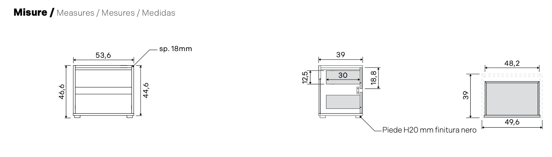 Camera matrimoniale con letto contenitore, Noce biondo e Bronzo