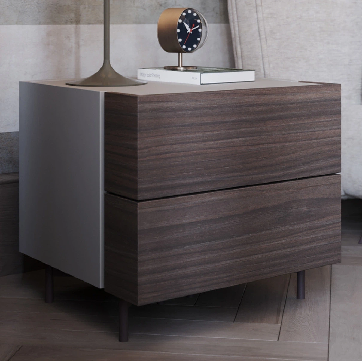 comodino con piedini