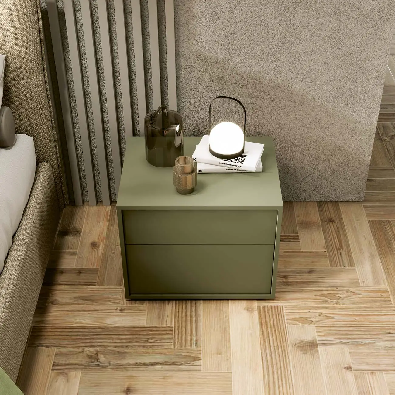 comodini laccati muschio