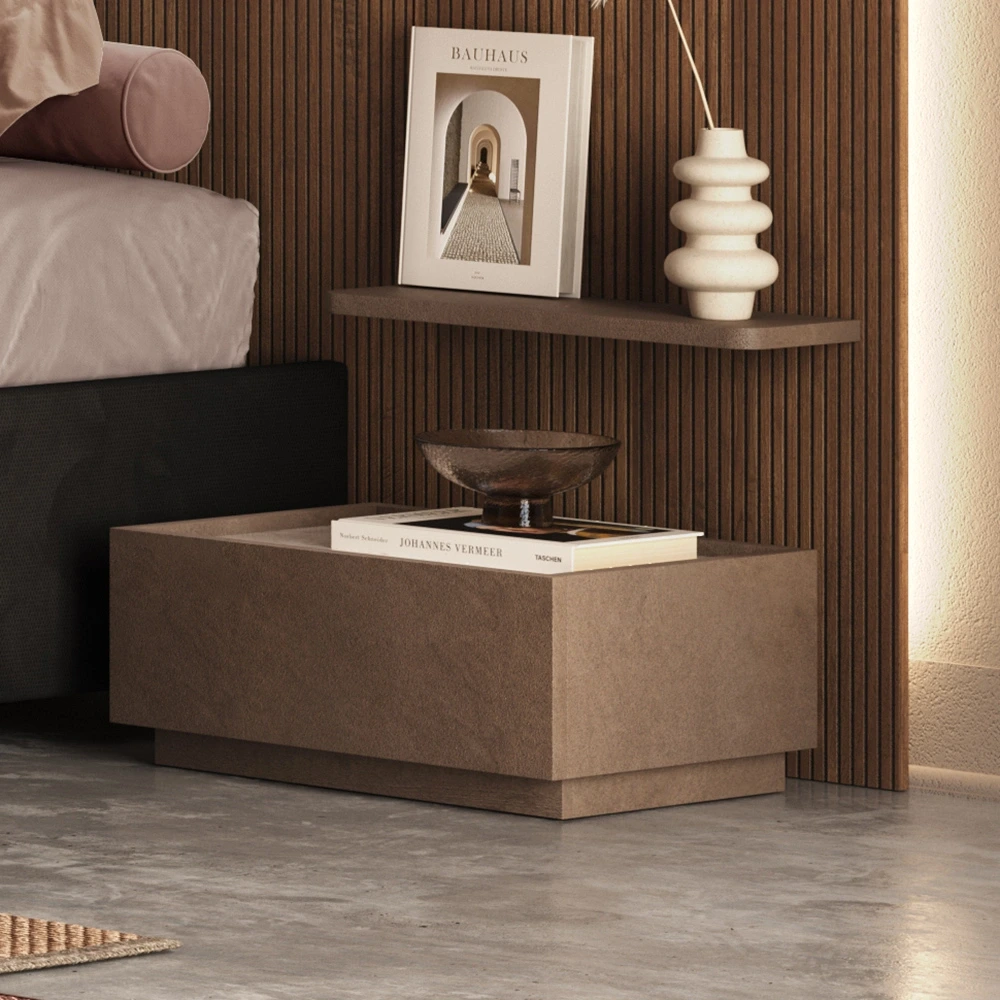 Comodino 1 cassetto, finitura Bronzo, L.55