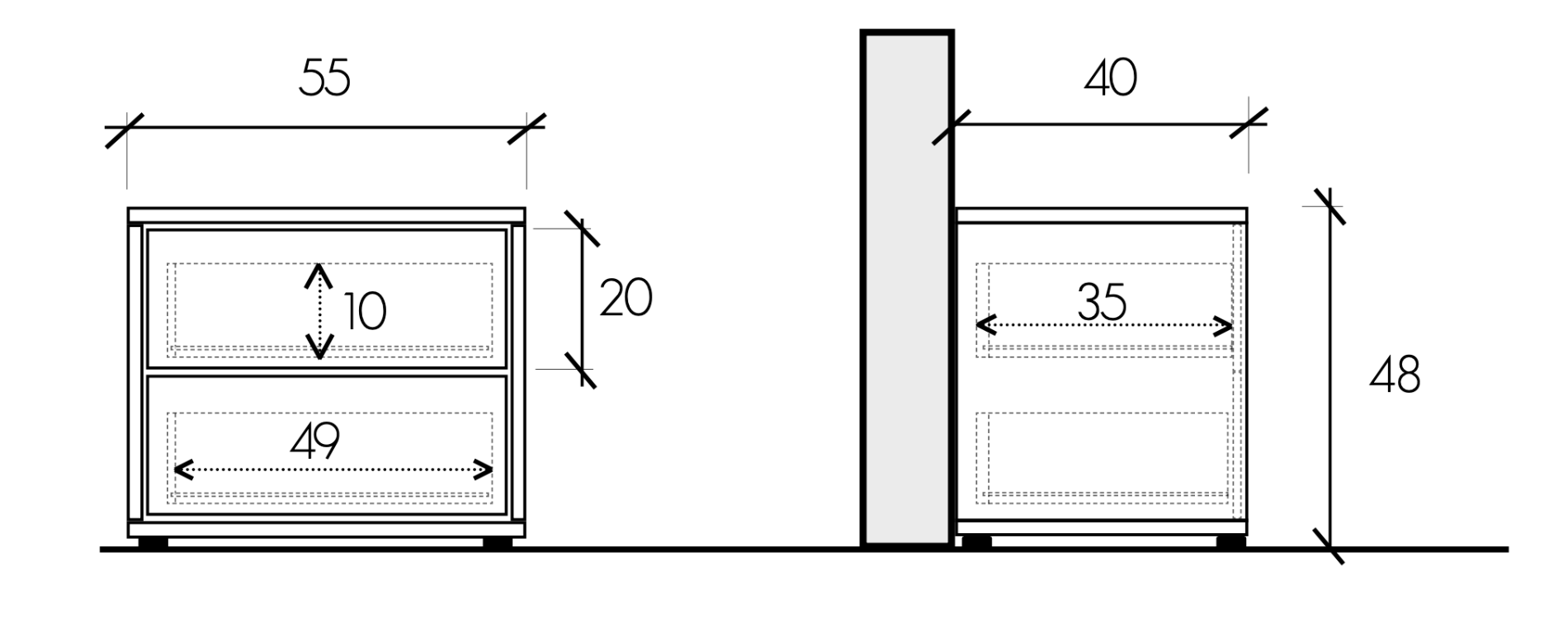 Camera con armadio scorrevole, letto e comodini, Cashmere e Cadiz