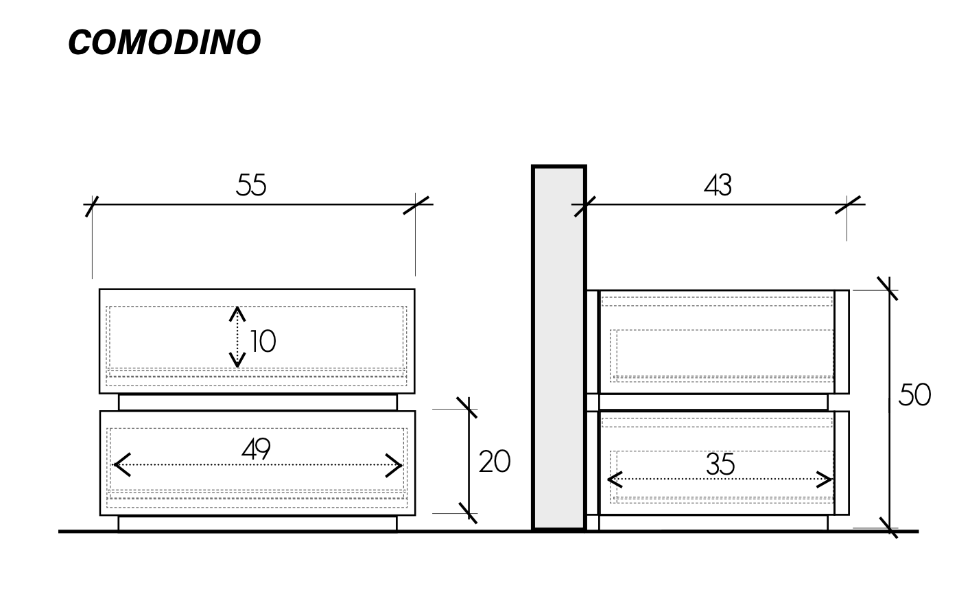 Camera da letto con letto imbottito, armadio e comodini