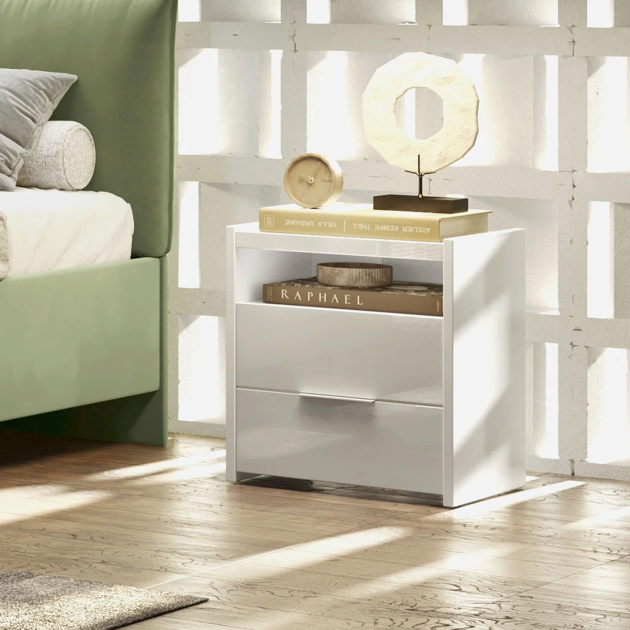 comodini moderni bianchi