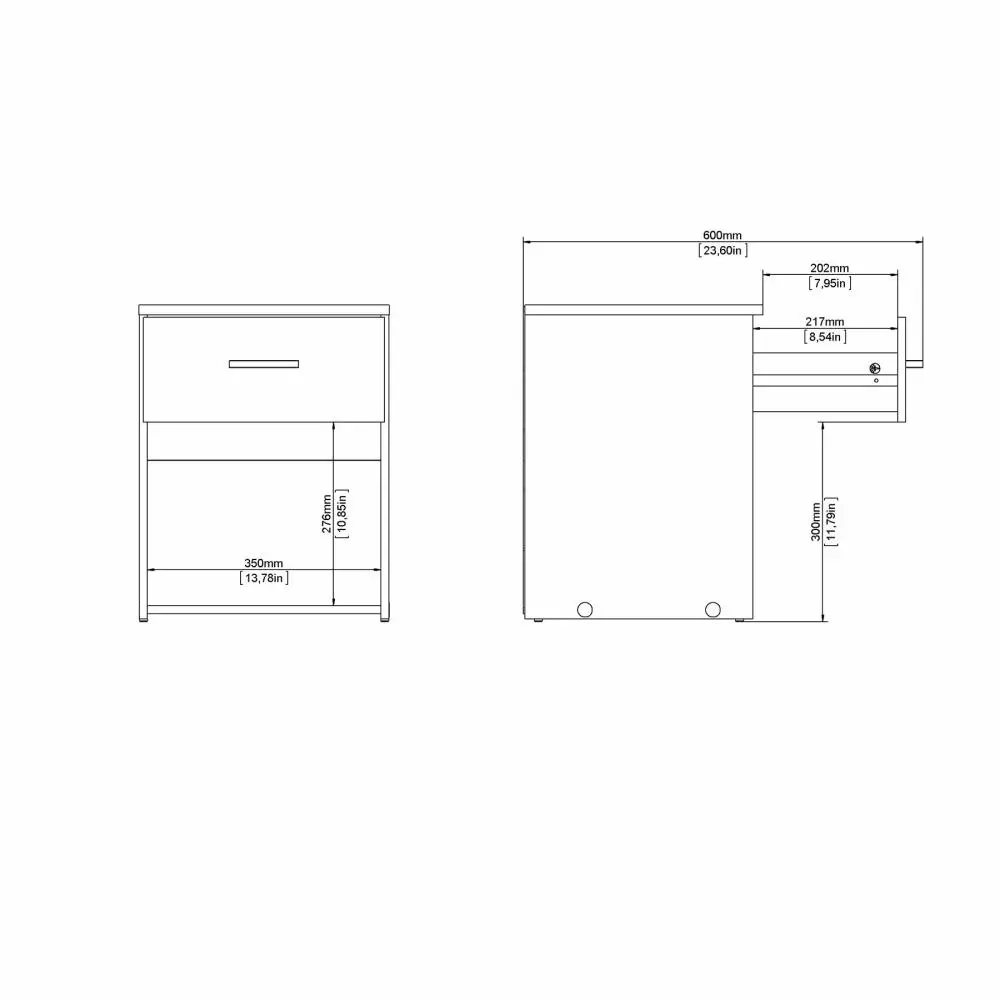 comodino vano a giorno 