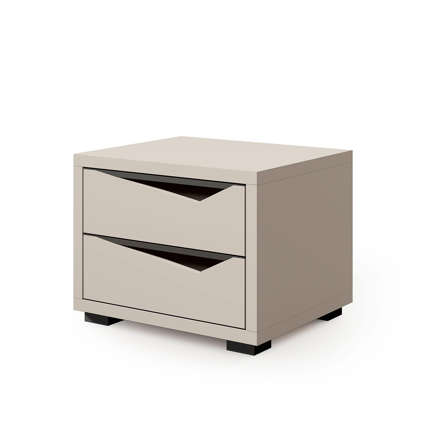 Comodino 2 cassetti, Noce vanguard e Corda, L.54 Zenzero Shop