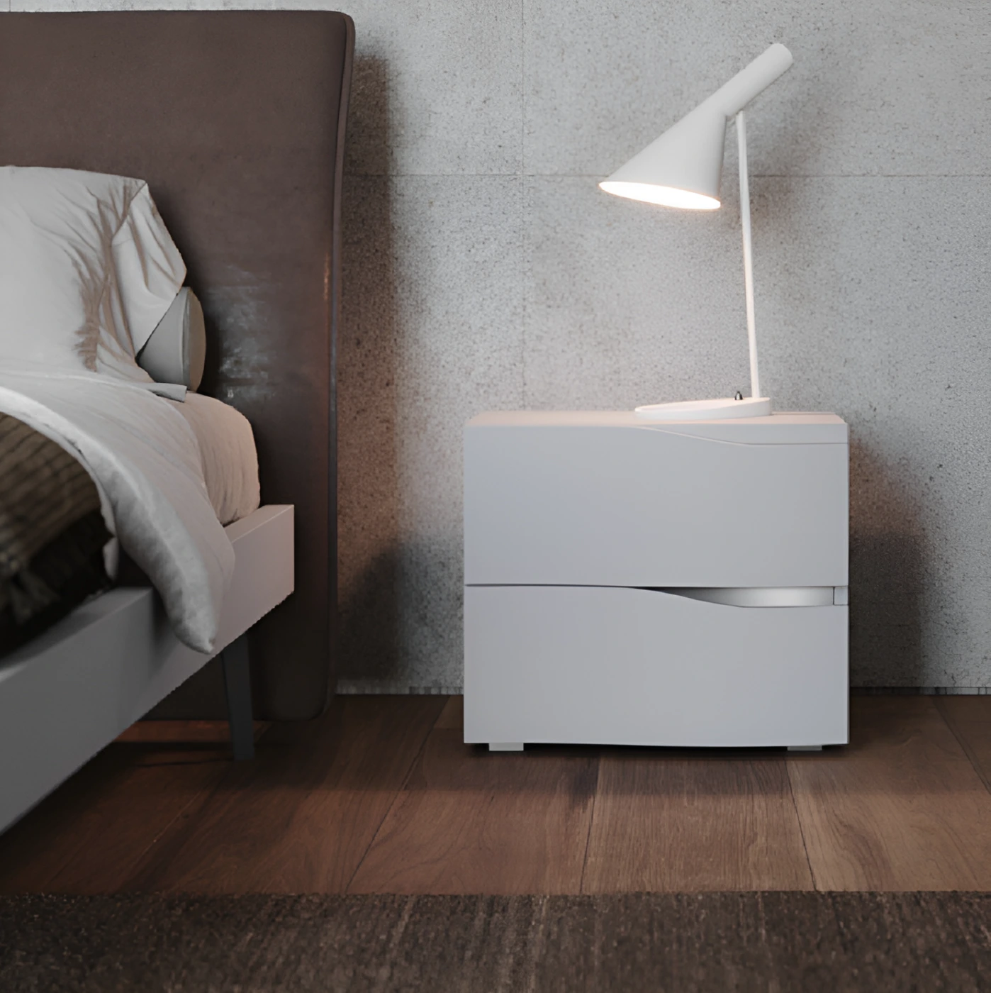 comodino opaco bianco