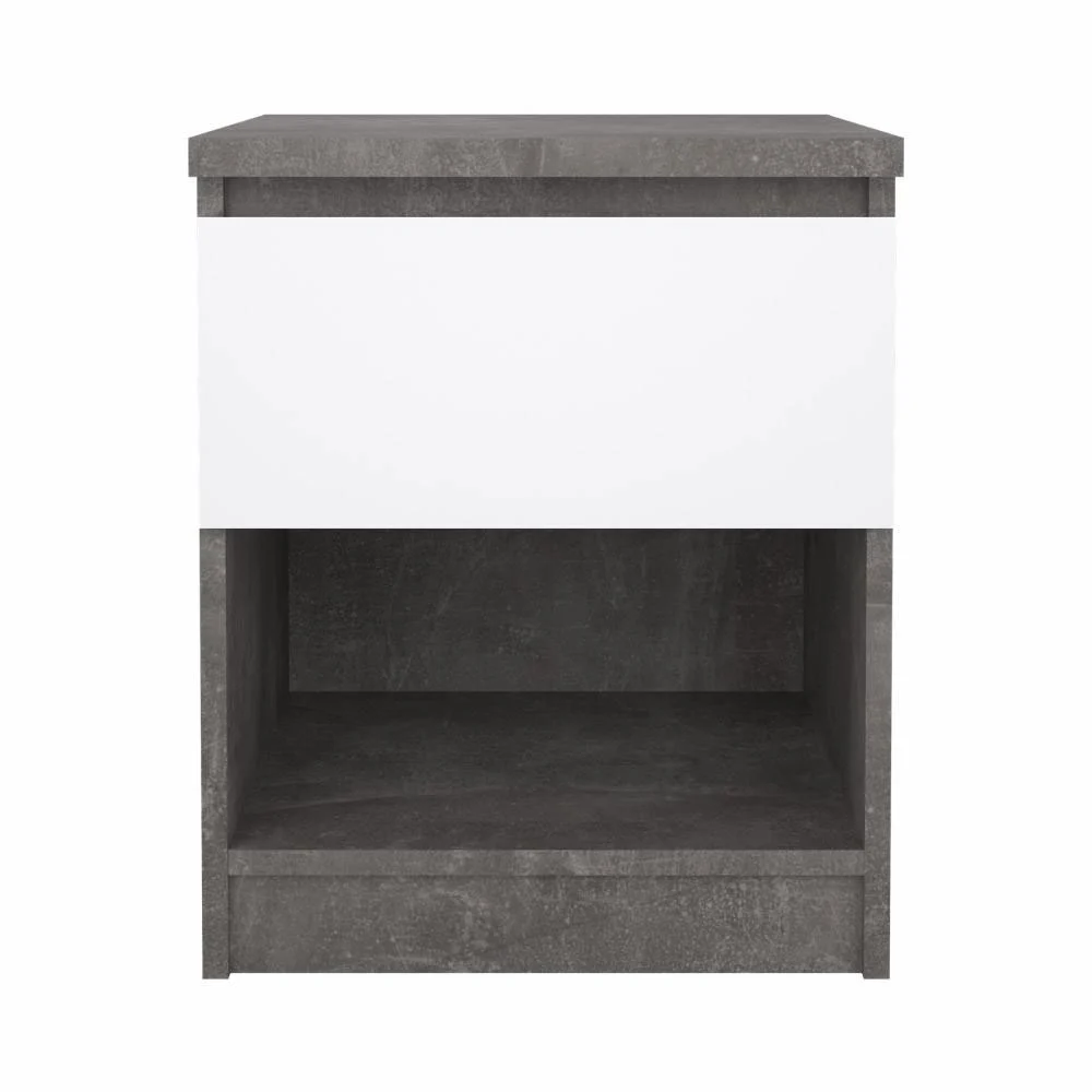 comodino bianco lucido