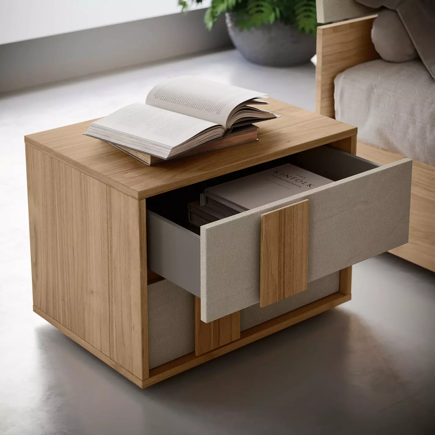 comodini moderni noce biondo