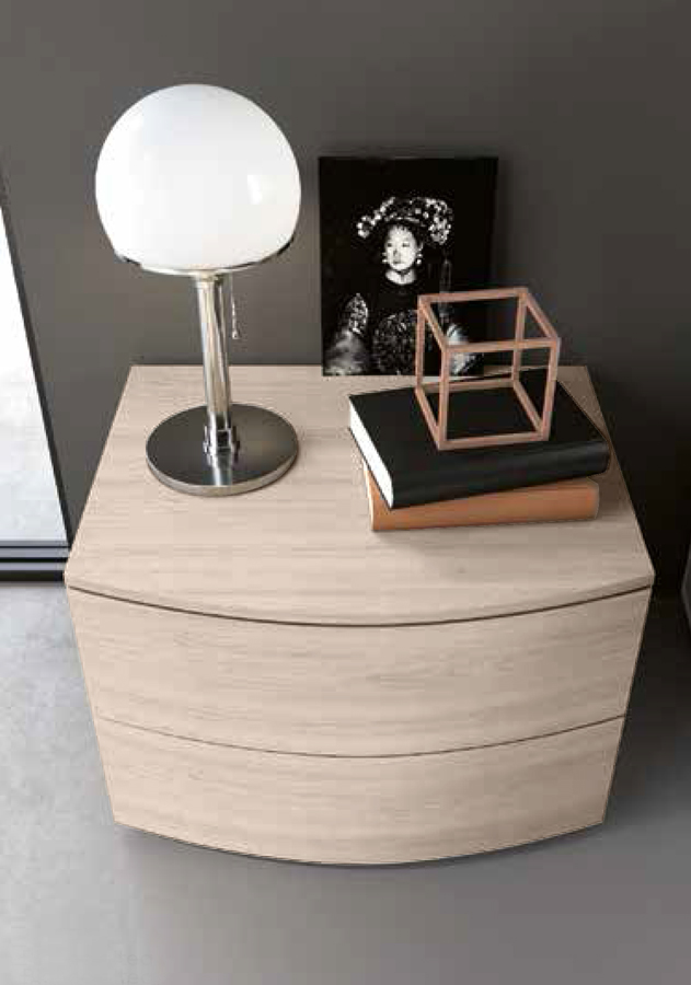 Set comò e comodini Olmo natura, cassetti ammortizzati 