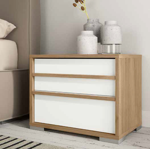 Comodini moderni Bianco lucido e Noce biondo