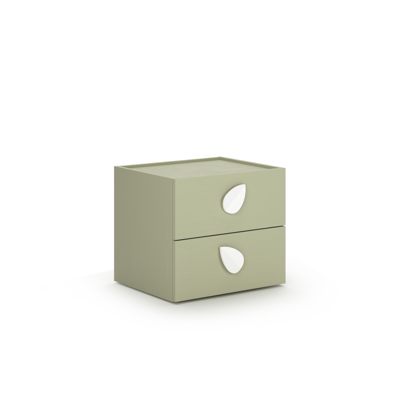 Comodino 2 cassetti verde Pistacchio, L.50