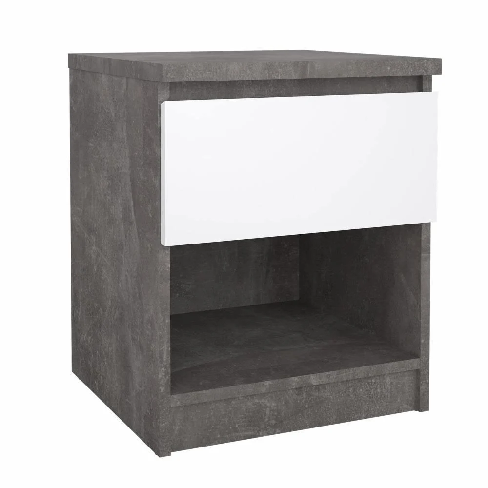 comodino bianco lucido