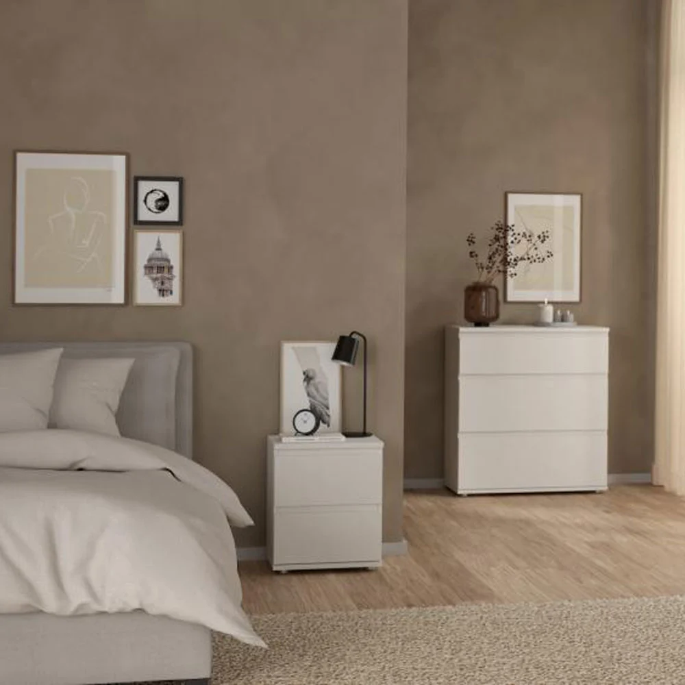 comodino con due cassetti 