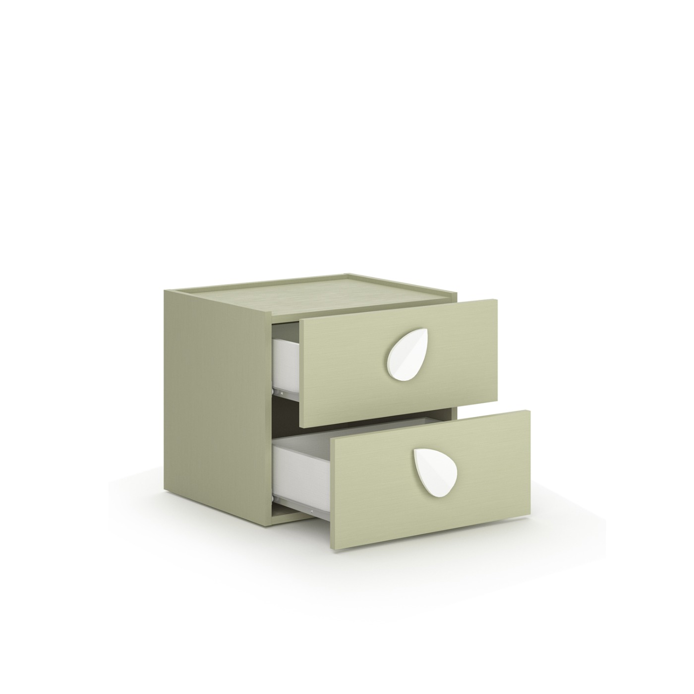 Comodino 2 cassetti verde Pistacchio, L.50