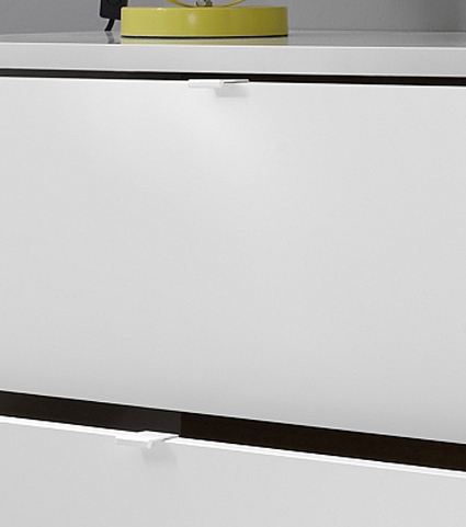 Coppia di comodini moderni 2 cassetti finitura bianco opaco