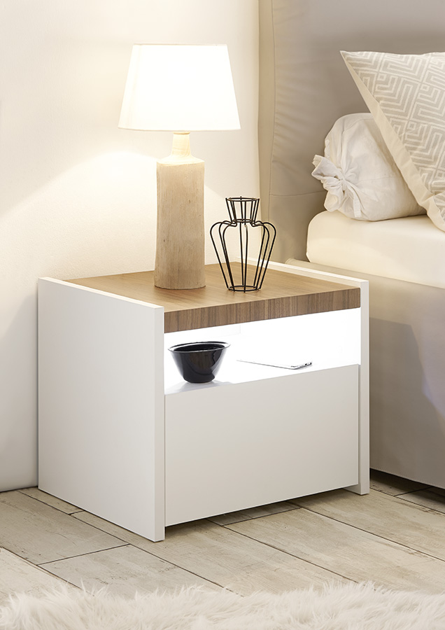 Camere matrimoniale con armadio Maxi Bianca Opaco e Noce Dark